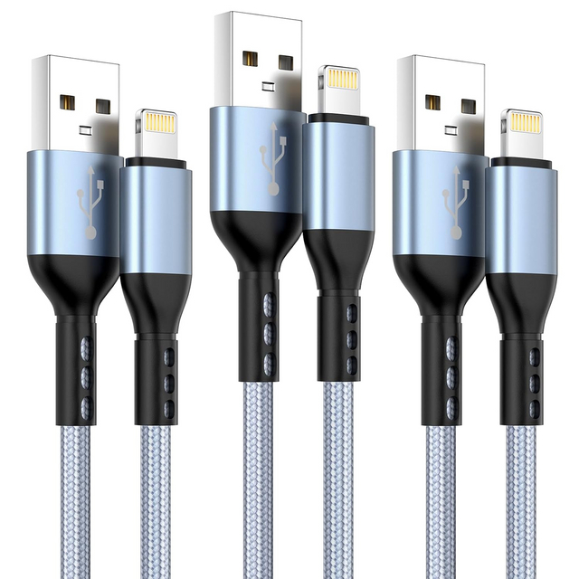 Lightning Cable Fast Charging Nylon Braided USB Charging Cable High Speed Transfer Cord for Mobile Phone