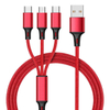 Custom 3in1 Charging Cable Nylon Braided Aluminum Alloy 3 in 1 Mobile Phone Charging Cable Type C Android Micro 8pin Usb Cable