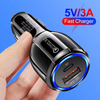 18W QC3.0 PD 20w Dual USB Car Quick Charger Adapter BLUE LED Light USB QC 3.0 Fast Car Charging for iPhone