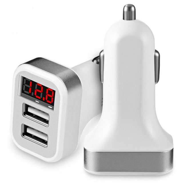 LED Red Digital Display Dual Triple USB Car Charger High Quality Original Portable 3 Port USB Car Charger