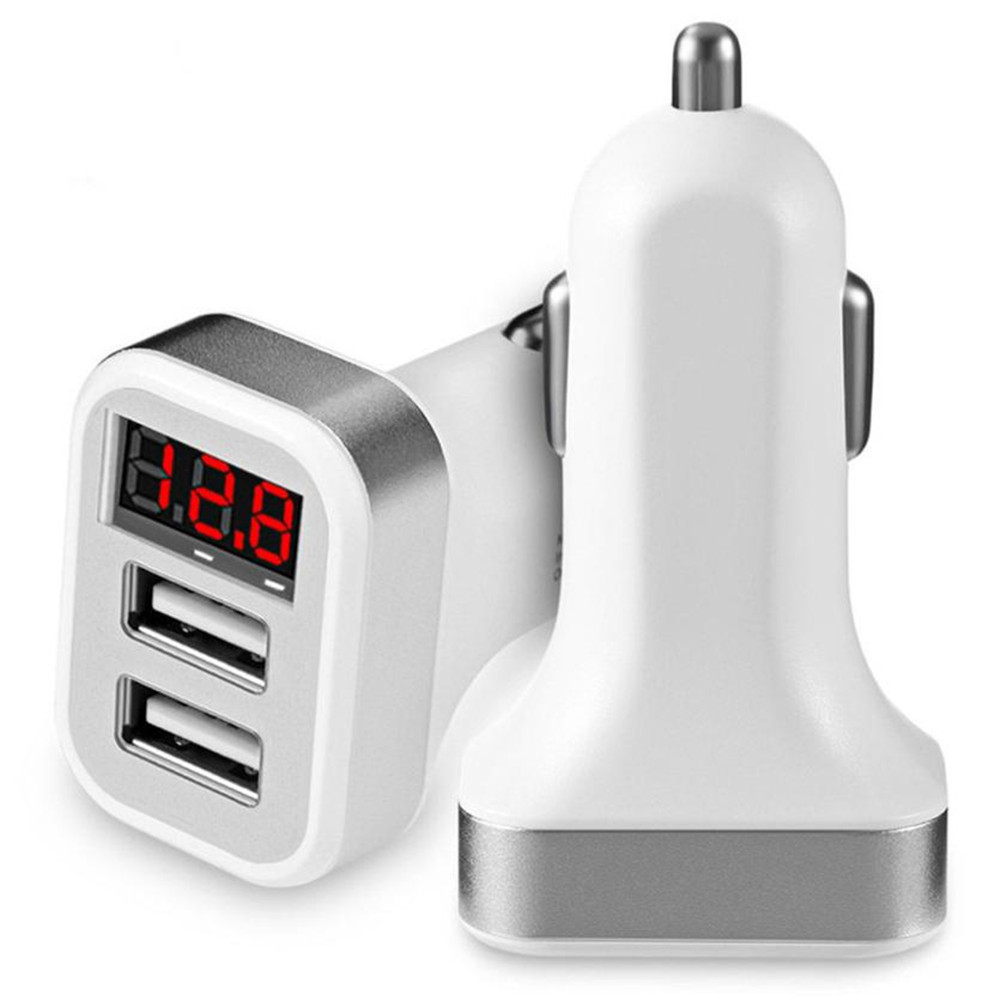 LED Red Digital Display Dual Triple USB Car Charger High Quality Original Portable 3 Port USB Car Charger