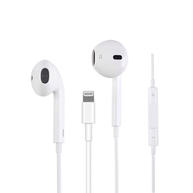 Apple EarPods Headphones with Lightning Connector, Wired Ear Buds for iPhone with Built-in Remote to Control Music, Phone Calls, and Volume