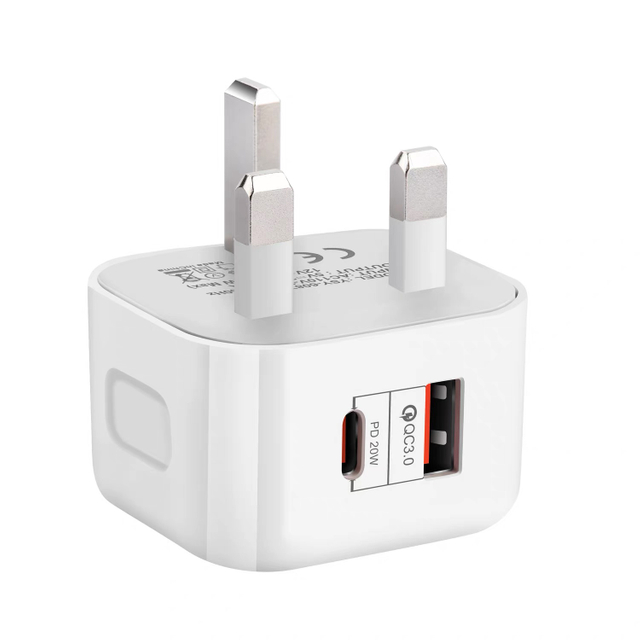 QC3.0 Quick Charge Usb-c 20w PD Charger 2 in 1 Dual Ports Phone Charger Type C Cable Fast Charging Charger And Adapter